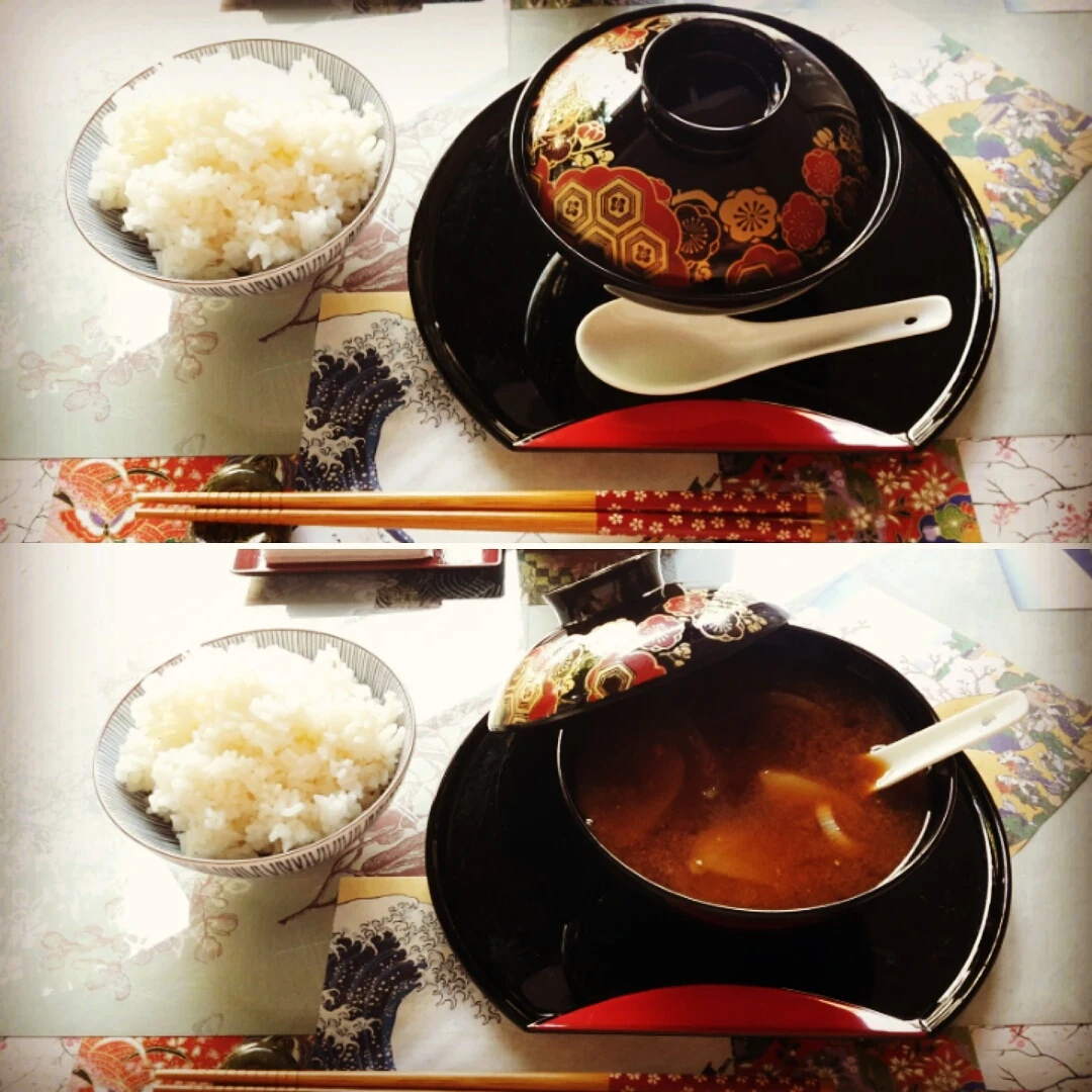 Reis, Misosuppe mit Genmai Miso