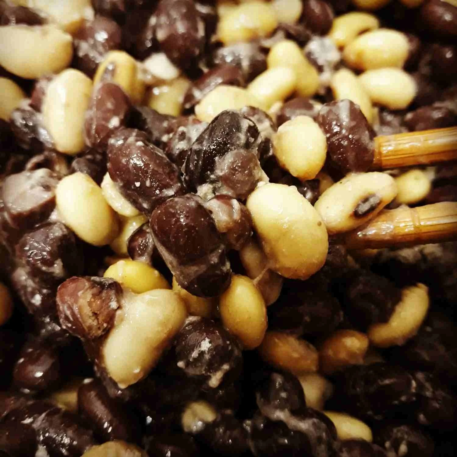 Azukibohnen-Sojabohnen-Natto