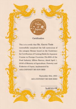 Bronze Certification of Cooking Skills, September 2024 Bronze Certification of Cooking Skills, September 2024